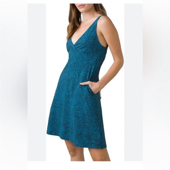 NWT Prana June Lake Blue Waters Shadow Sleeveless Dress - Picture 1 of 8